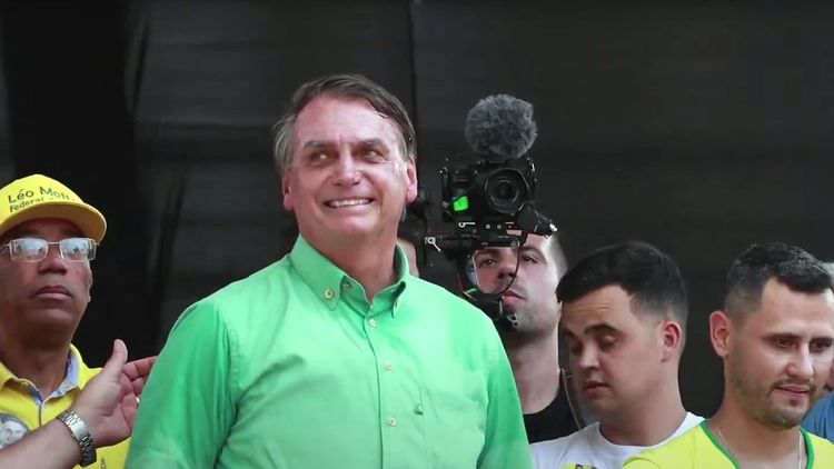 Bolsonaro, en campala en Mina Gerais. 
