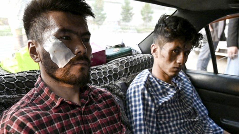 Periodistas golpeados en Kabul. 