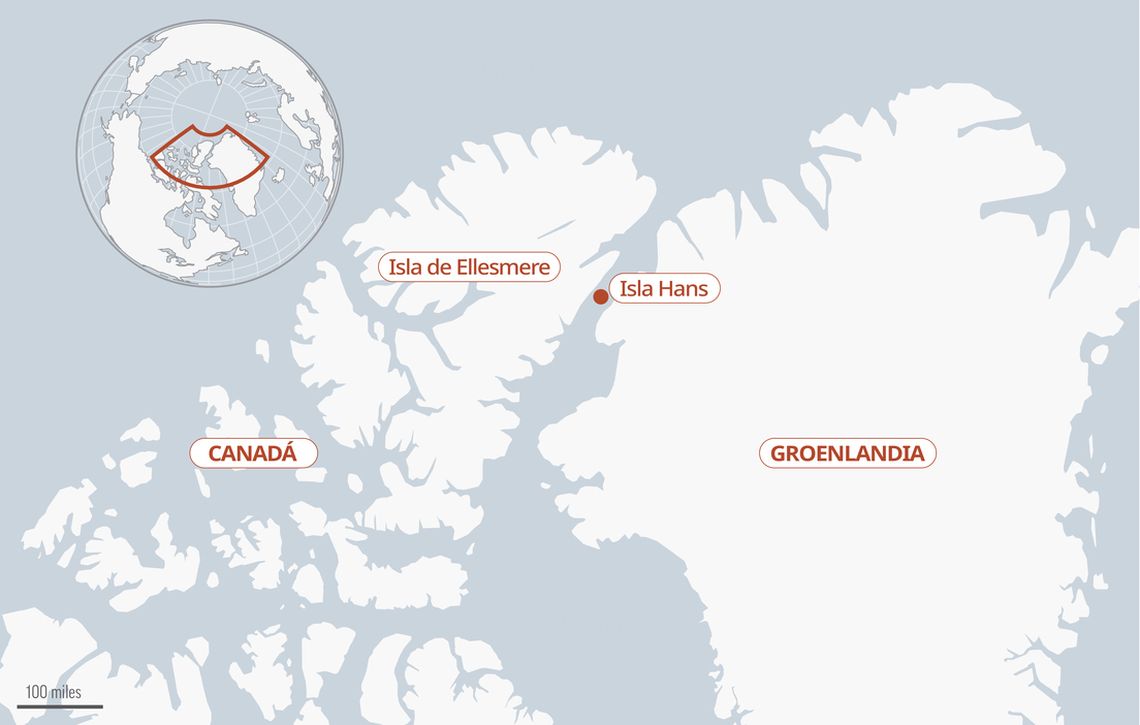 Isla Hans: el acuerdo establece la división del territorio insular en partes iguales y se ha definido una frontera marítima de casi 3.000 kilómetros.