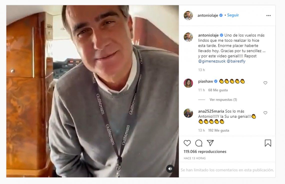 El posteo de Laje tras el encuentro con Susana Giménez