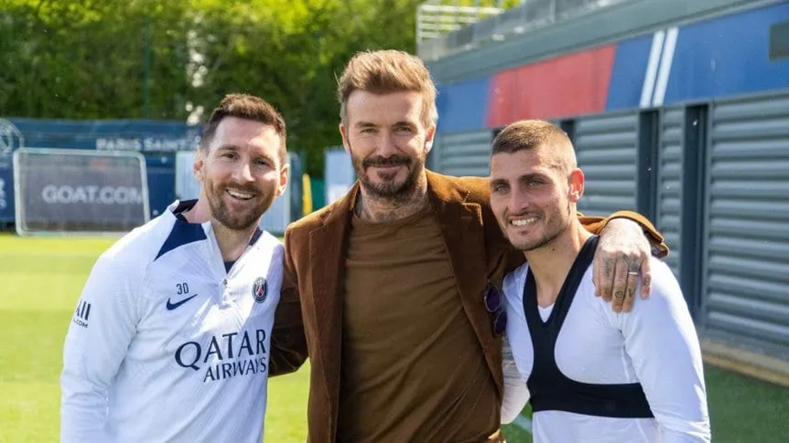 Messi junto a Beckham