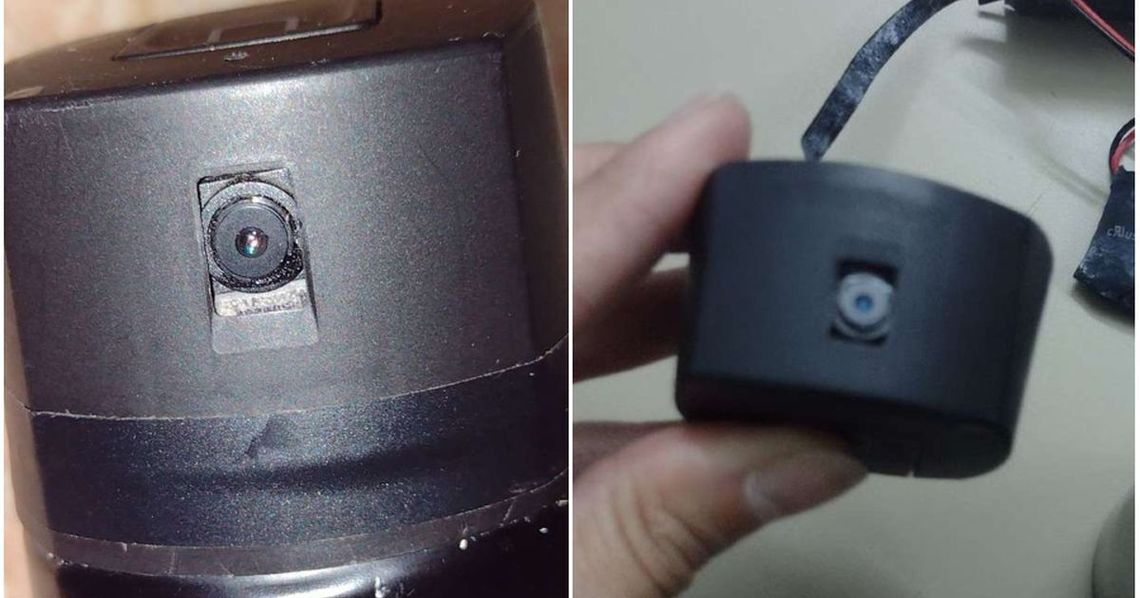 Un detalle del "aromatizador trucho" fabricado por un hombre en Corrientes.