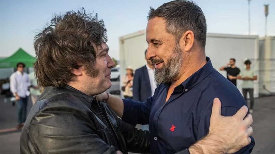 Javier Milei y Santiago Abascal volverán a verse las caras en Madrid, España.