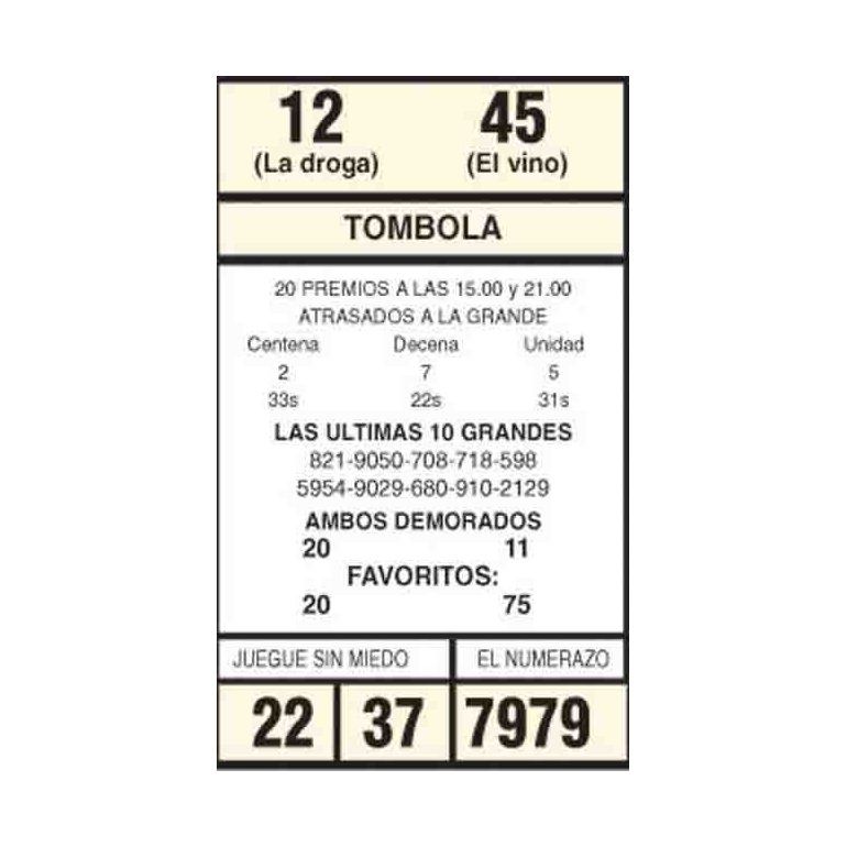LOS NUMEROS LA TOMBOLA