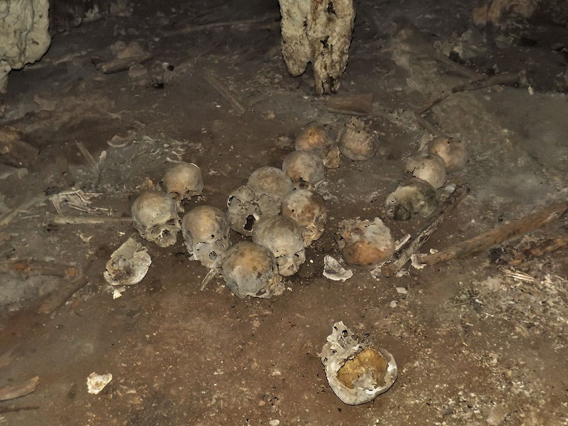 México: hallan una pared de cráneos tzompantli en Chiapas