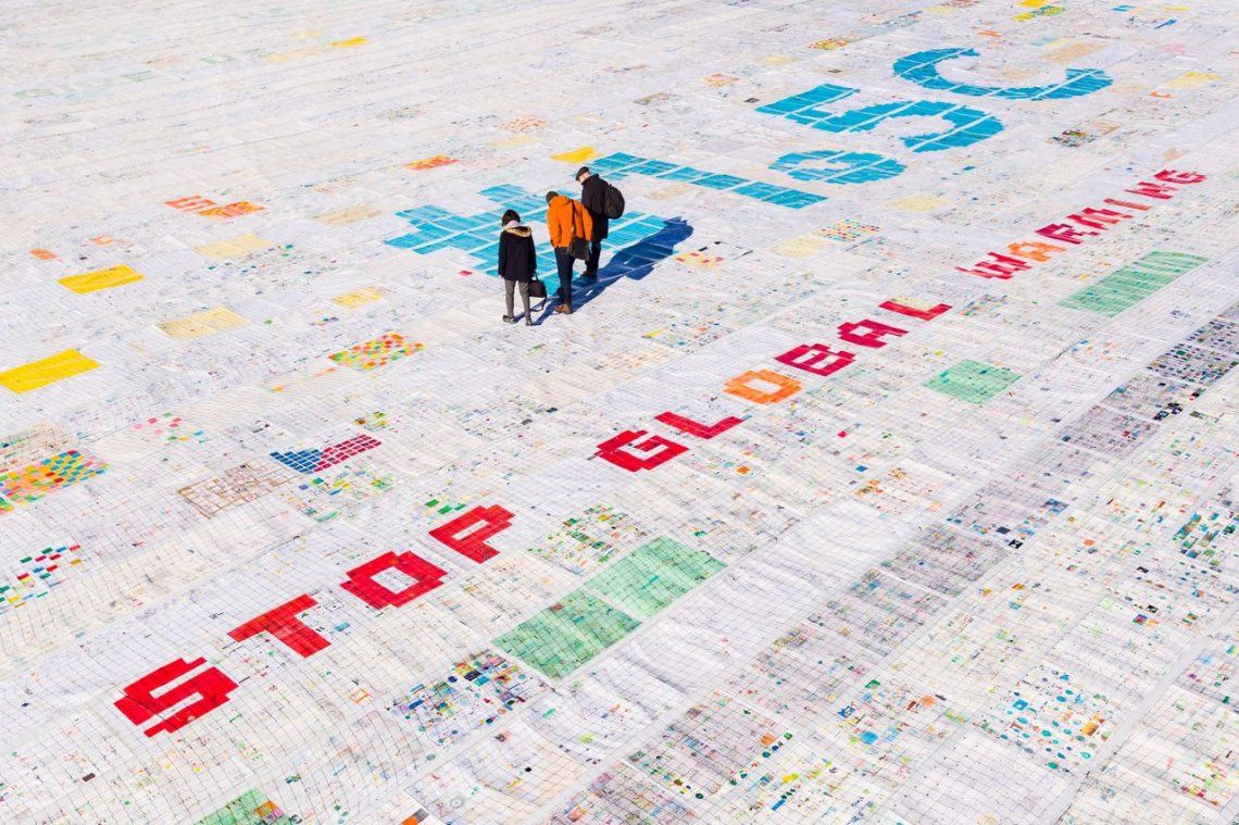 La postal más grande del mundo que denuncia el calentamiento global