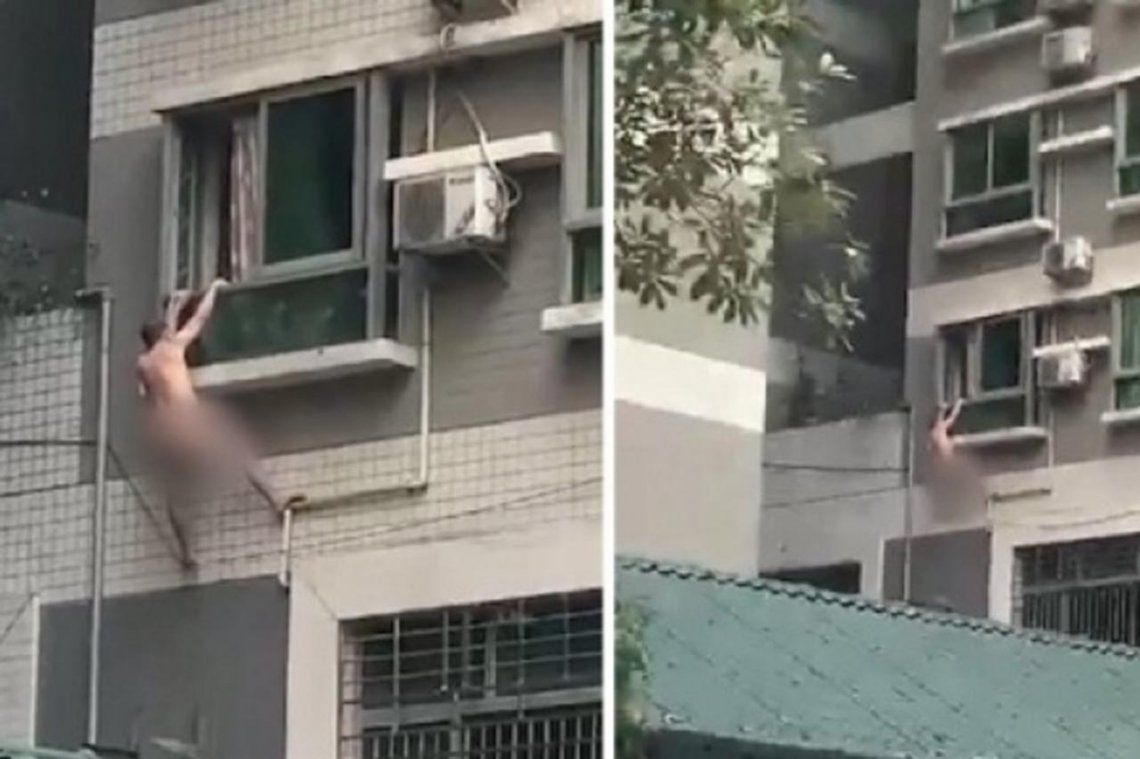 Desnudo, cayó desde un balcón al huir del marido de su amante