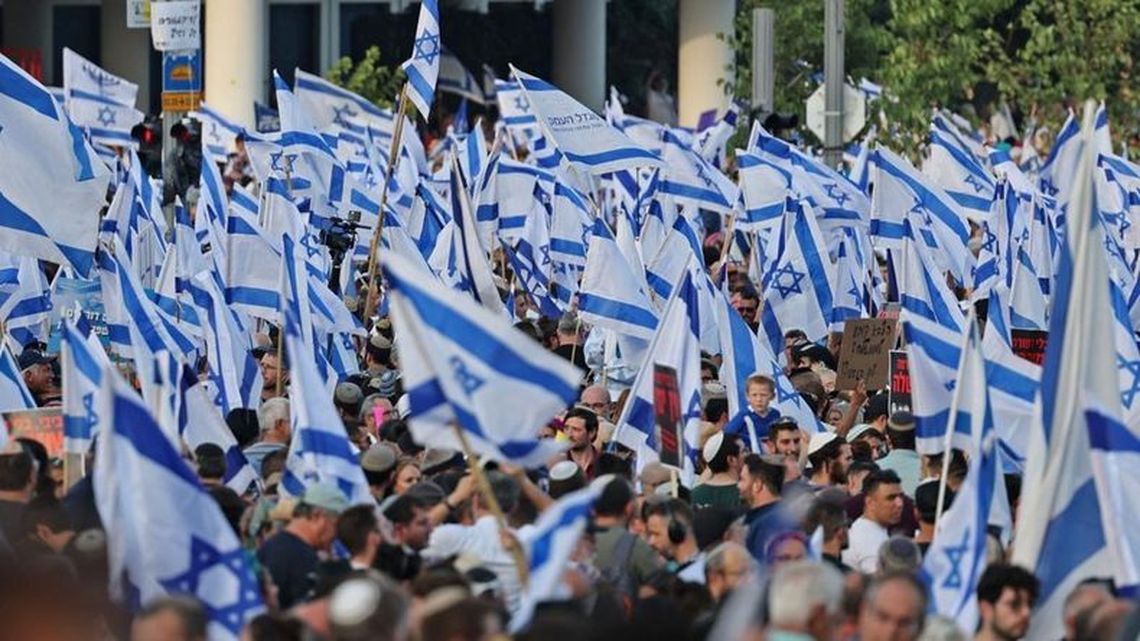 Marcha de judíos en contra de los ataques de Hamas.