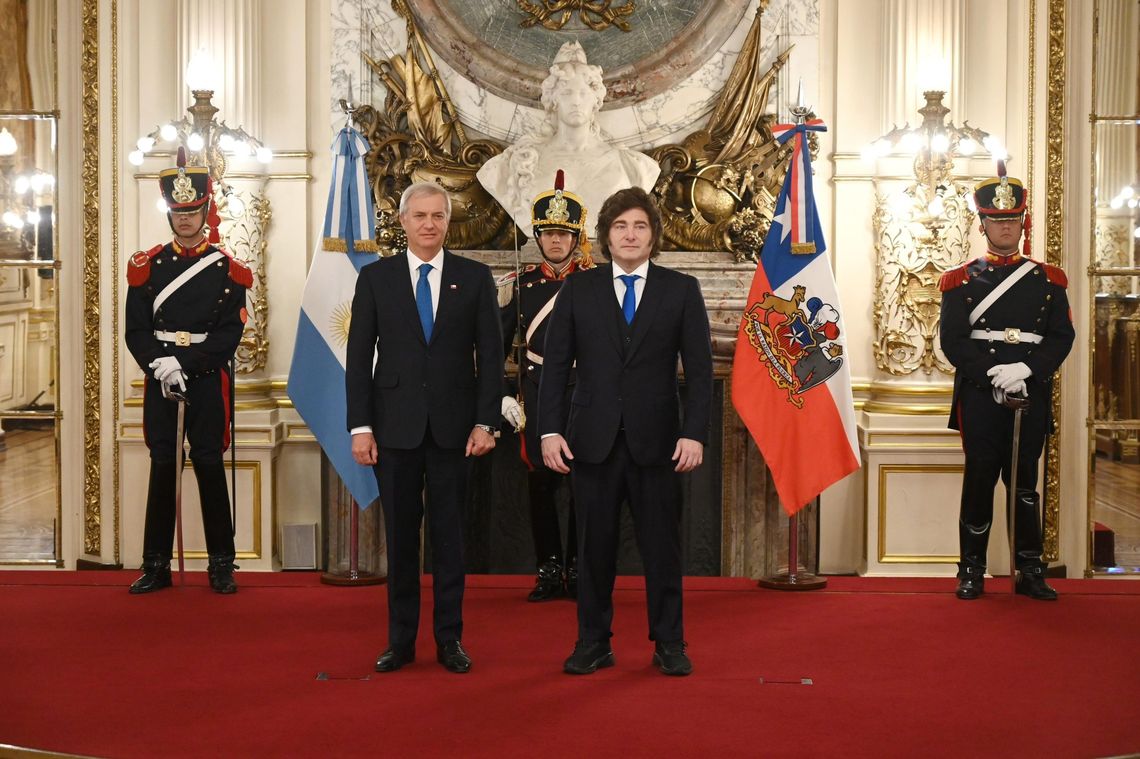 Milei recibió este lunes a Kast en Casa Rosada. Milei recibió este lunes a Kast en Casa Rosada.
