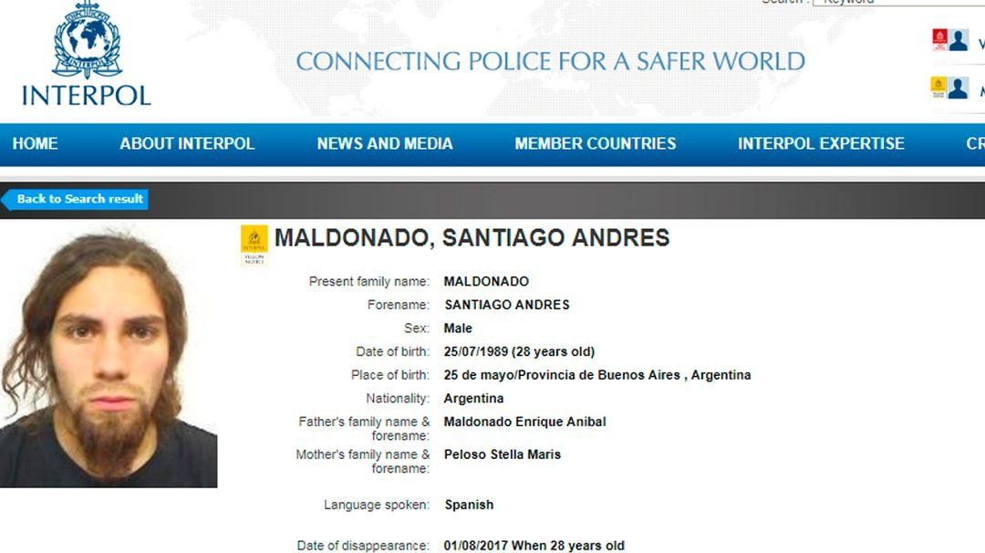 Caso Maldonado: encontraron un collar y se suma Interpol a la búsqueda