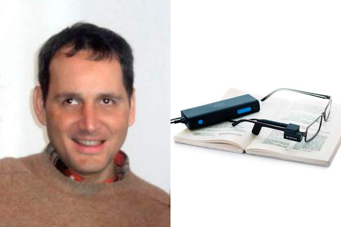 Cristian Guglielmett es ciego y recibirá un dispositivo que le permitirá leer textos y reconocer rostros. 