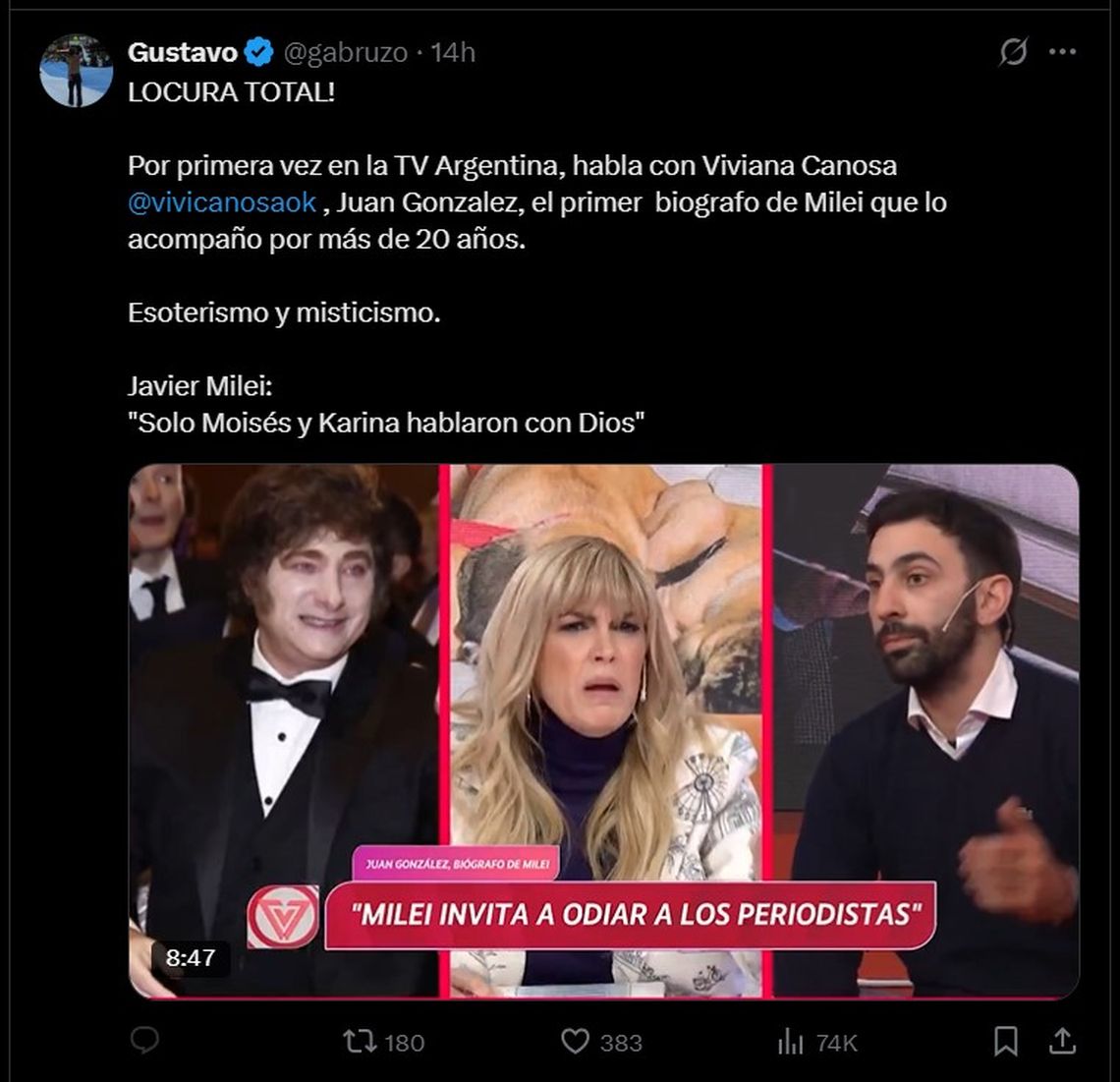Habló el biógrafo de Milei. 