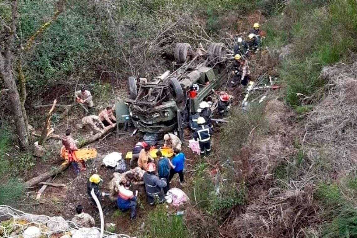 El camión con 22 soldados del Ejército cayó en cercanías de San Martín de los Andes. Archivo.