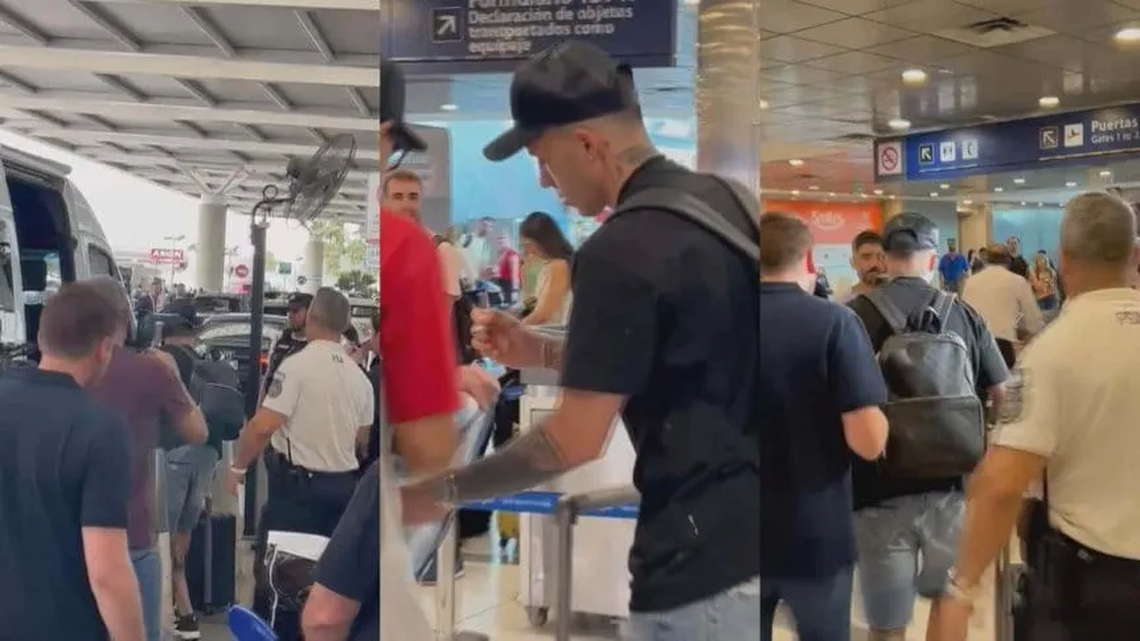 Enzo Fernández al llegar al país para sumarse a la Selección Argentina.