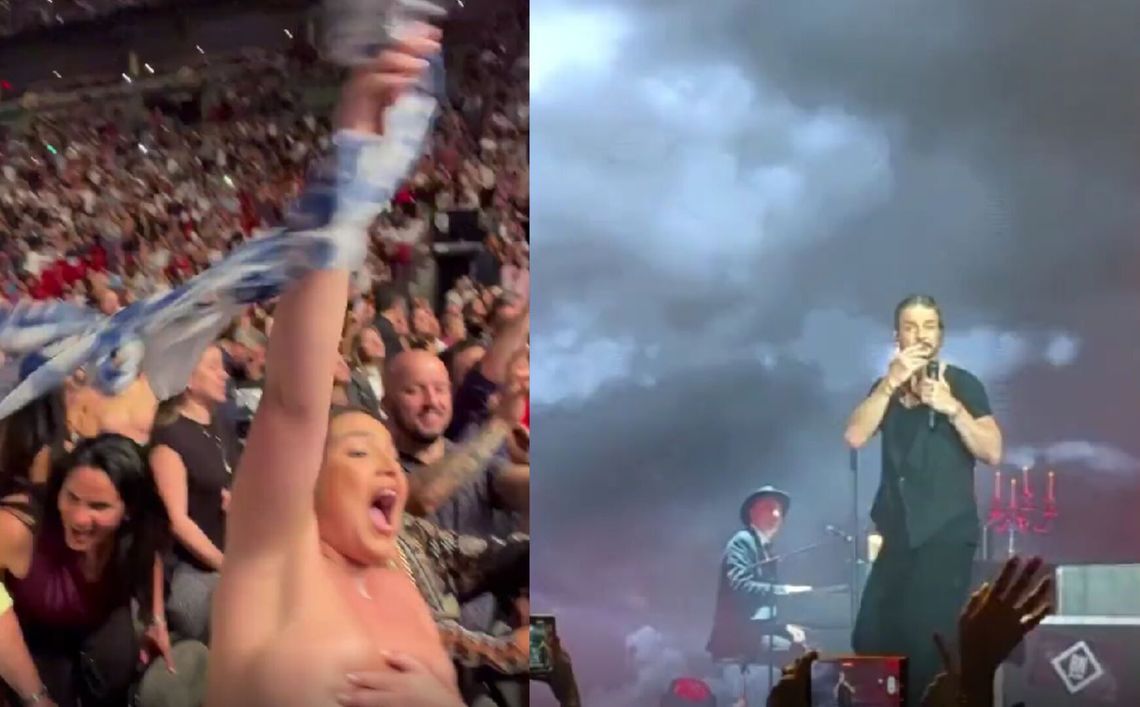 Una fan de Ricardo Arjona se desnudó en el medio de un show.