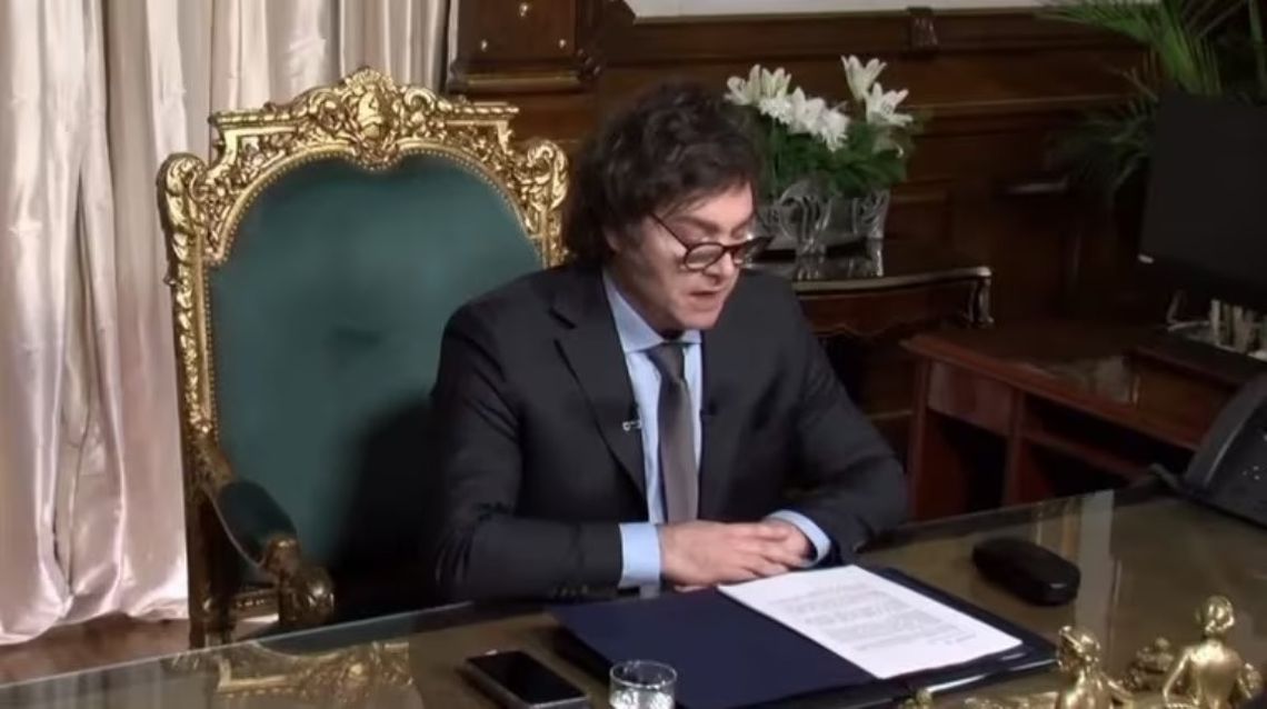 El mensaje de Javier Milei será emitido por cadena nacional desde las 21