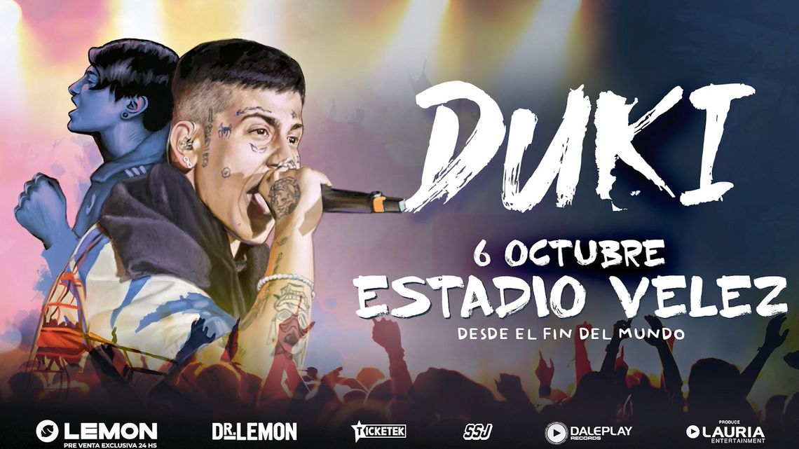 Duki anunció su recital en el estadio de Vélez.