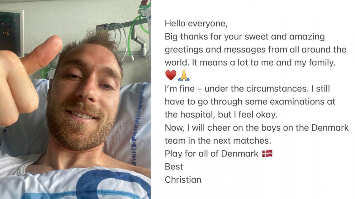 El danés Eriksen habló por primera vez desde el hospital