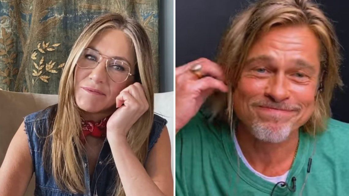 El coqueteo de Brad Pitt y Jennifer Aniston en plena videollamada: Sos muy sexy