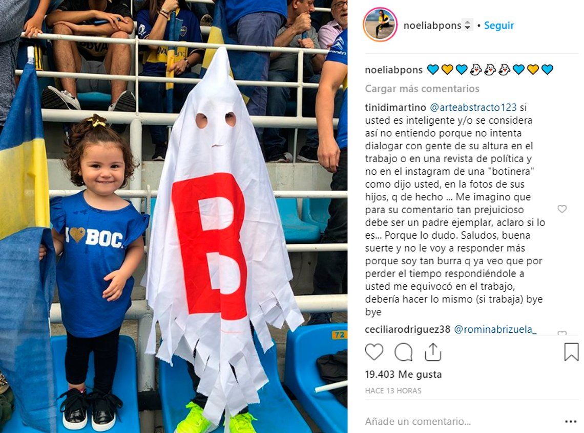 La mujer de Benedetto subió una foto de su hijo disfrazado como el Fantasma de la B