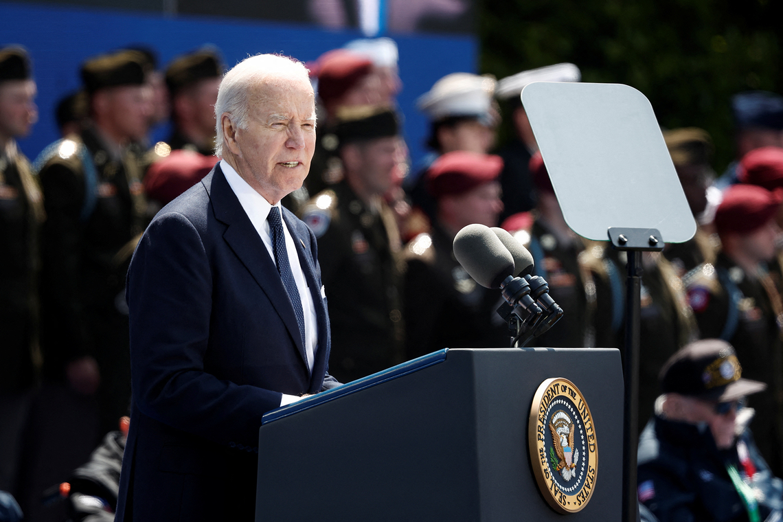 Normandía (Francia) Joe Biden en el acto por el 80º aniversario del Día D