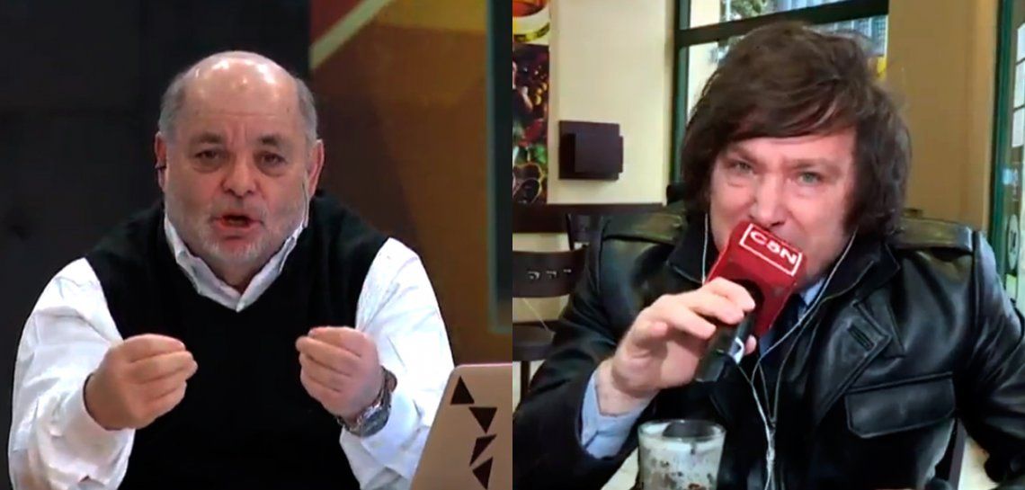Enfurecido con Tuny Kollmann, Javier Milei dejó un móvil en vivo