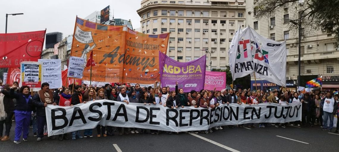 CABA anunció que le descontará el día a docentes que hacen paro por la represión en Jujuy.