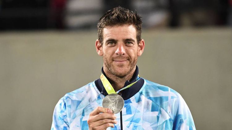 Juan Martín del Potro, con la medalla plateada que logró en los Juegos Olímpicos de Río de Janeiro 2016.