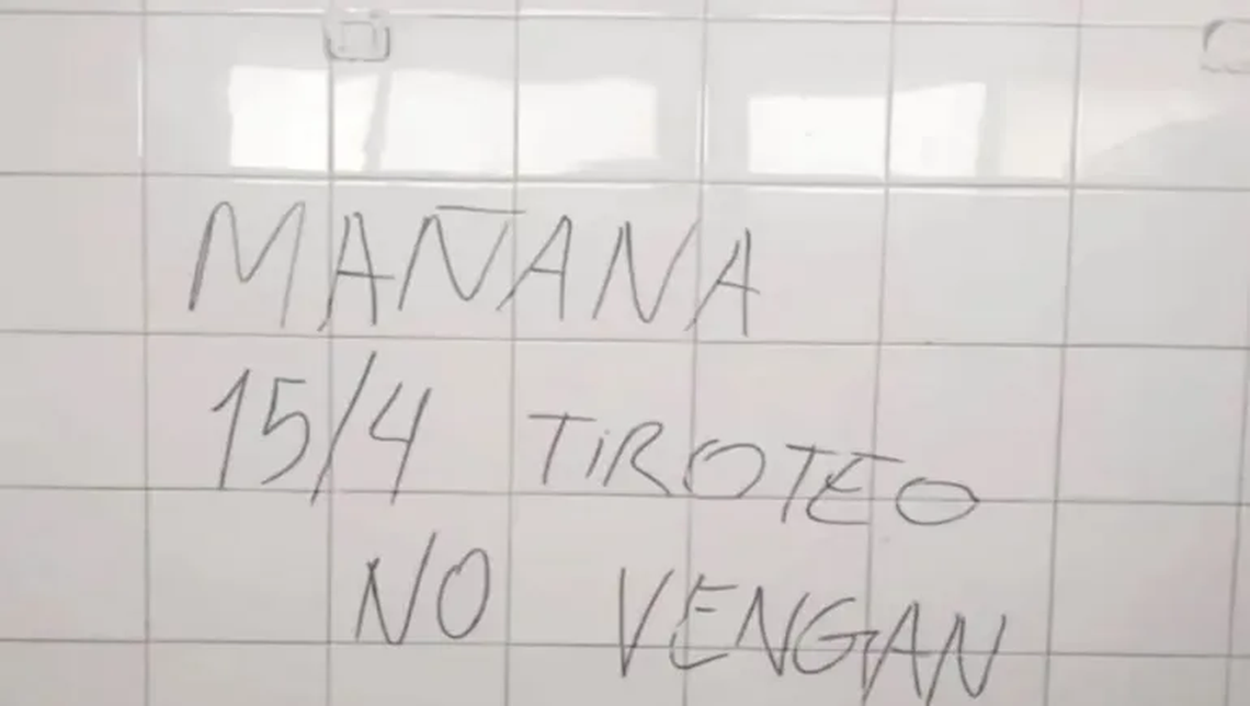 Amenaza en una escuela de Santa Fe. 