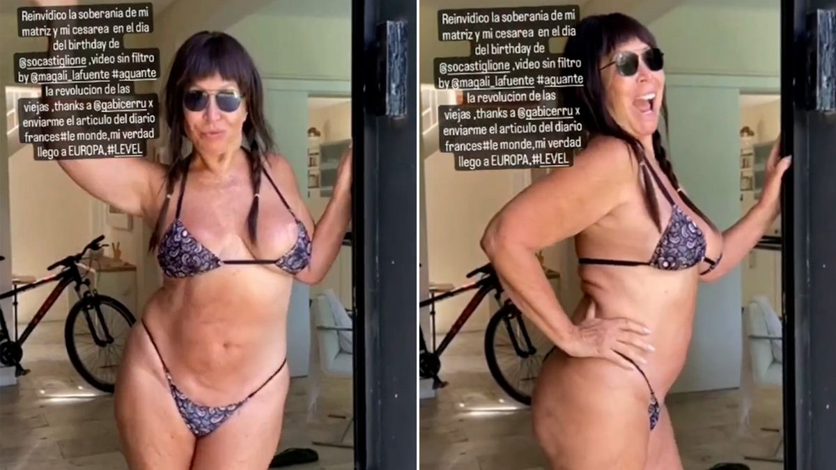 Moria Casán posó nuevamente en microbikini.