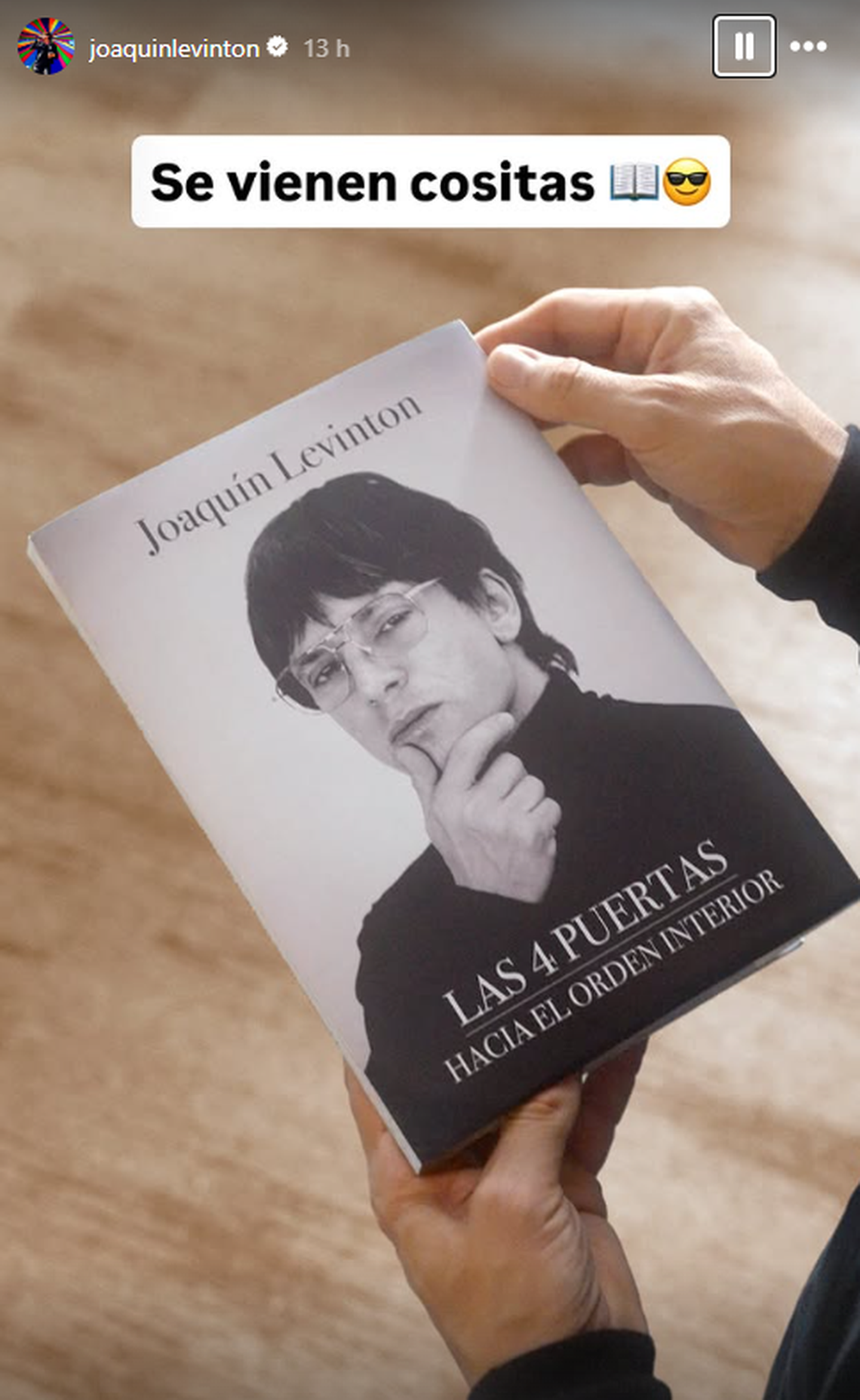 El último posteo vía Stories de Instagram de Levinton antes del susto que terminó con su internación. El último posteo vía Stories de Instagram de Levinton antes del susto que terminó con su internación.