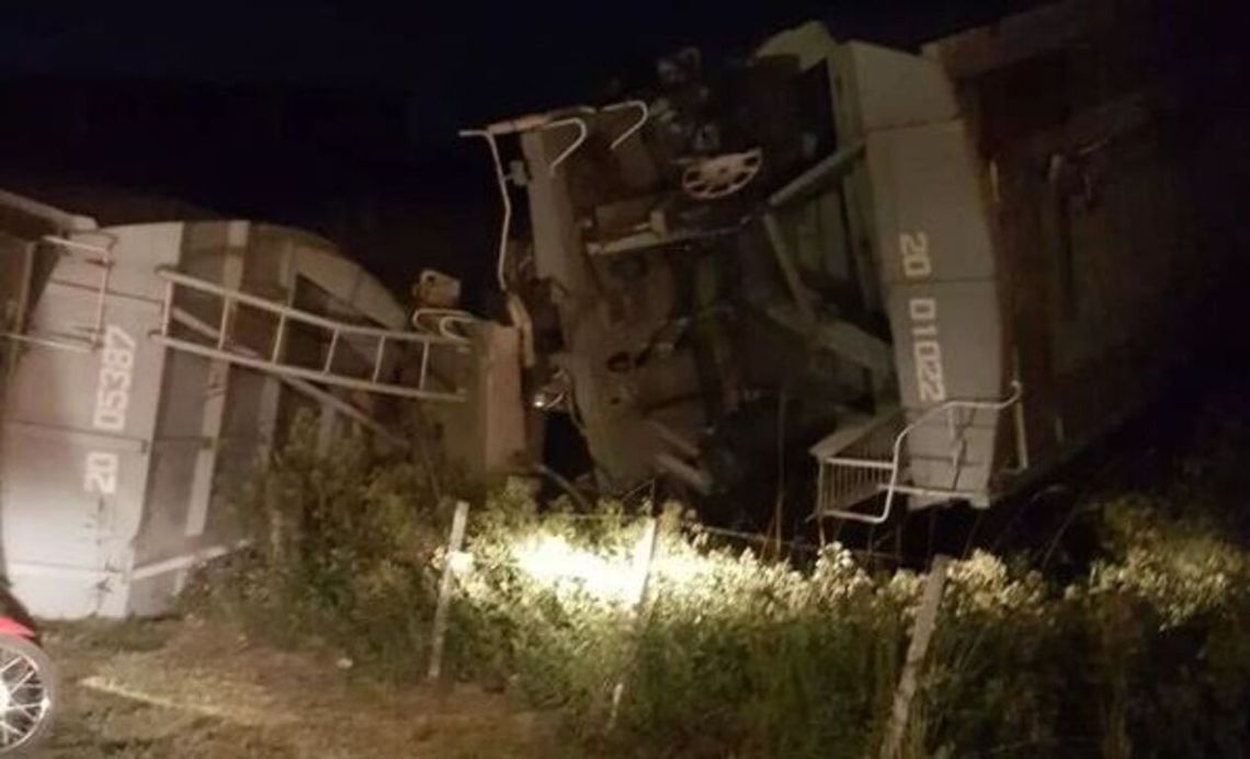 En Rosario descarriló un tren sobre un puente y cayó a la ruta nacional 33