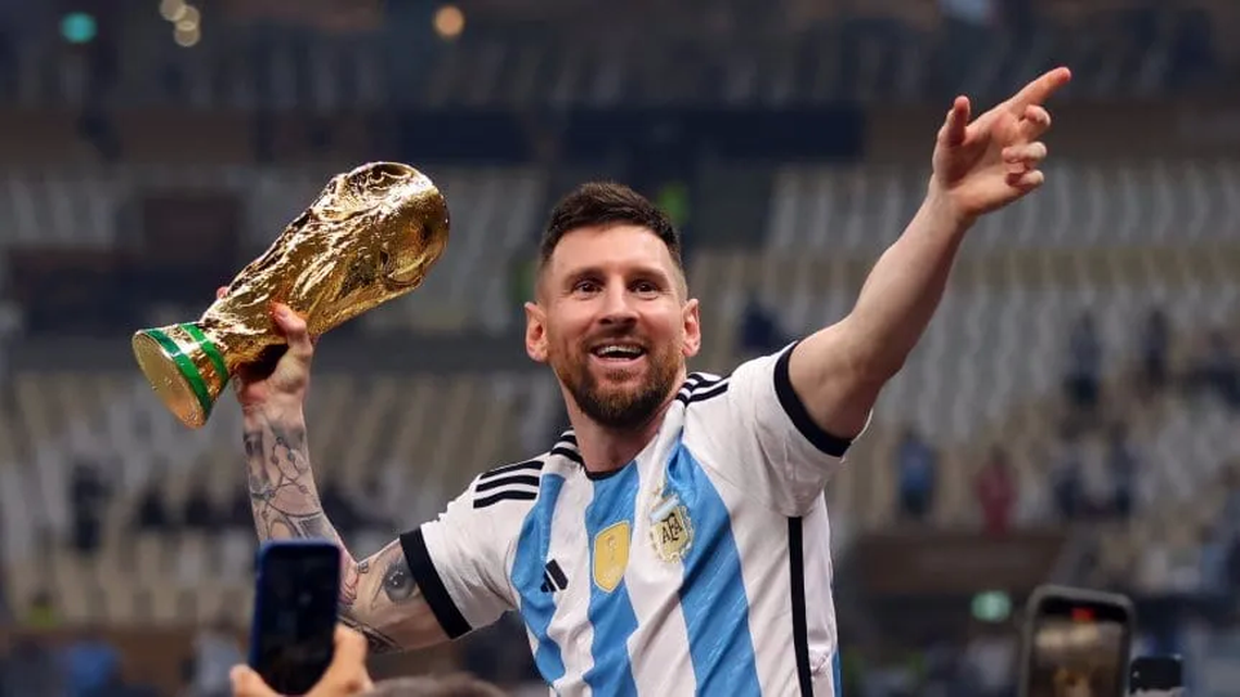 Messi en su momento de mayor felicidad con la Selección Argentina.