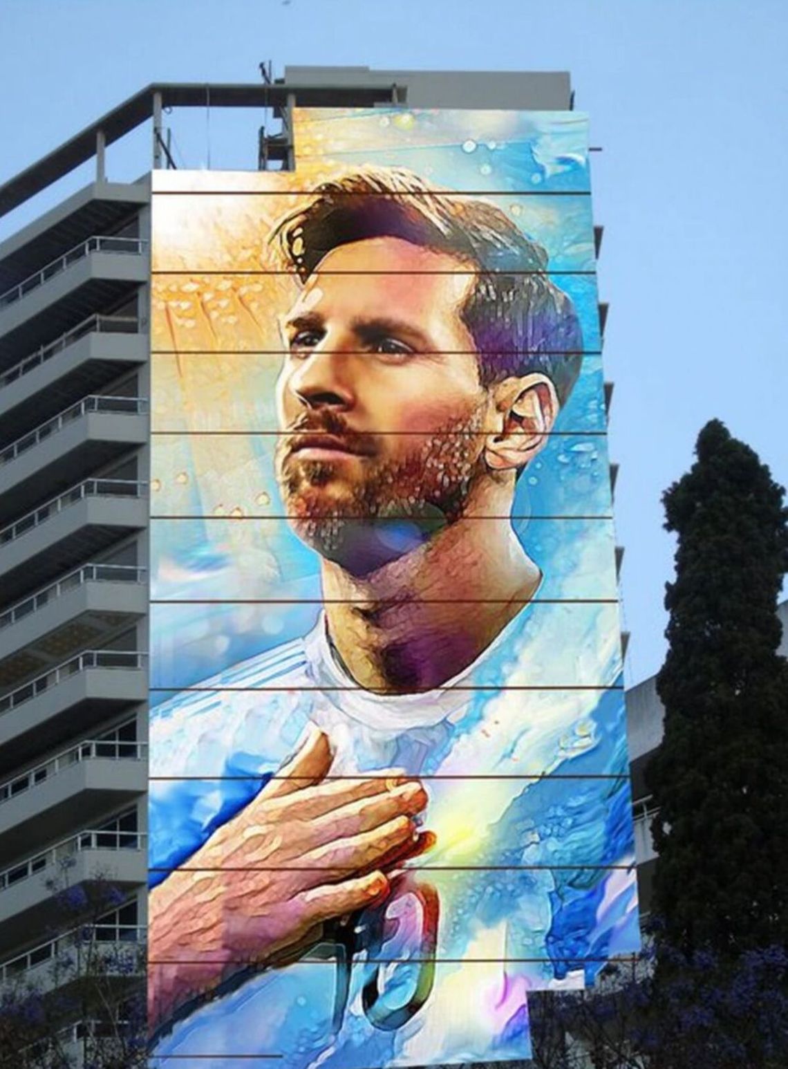 Así quedaría el mural de Messi. 