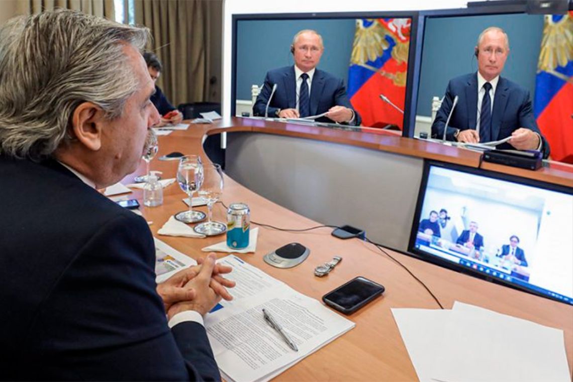 Alberto Fernández se encontrará con Vladimir Putin por primera vez, tras haber dialogado en el marco de la pandemia por videollamada. Archivo.