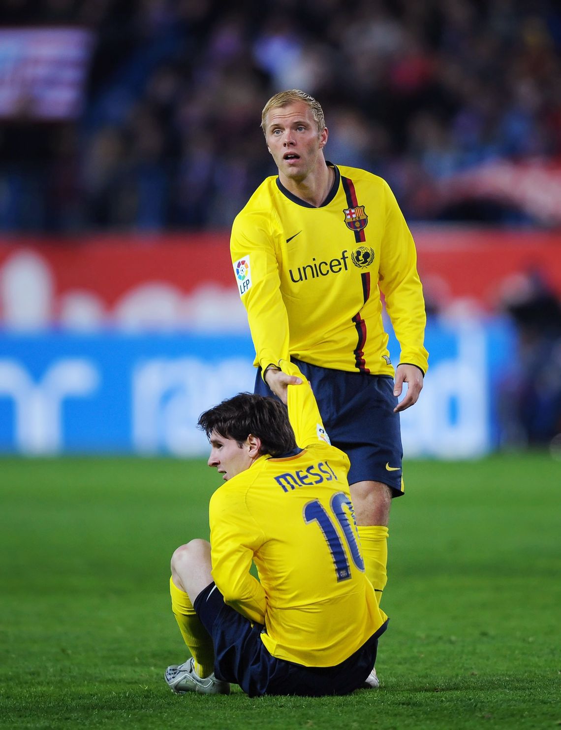 Messi y Gudjohnsen en Barcelona (2009)