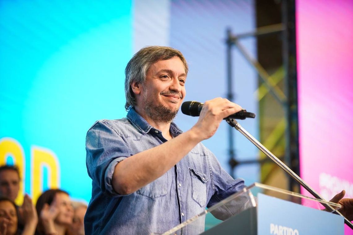 Máximo Kirchner es el único orador del acto del PJ bonaerense.