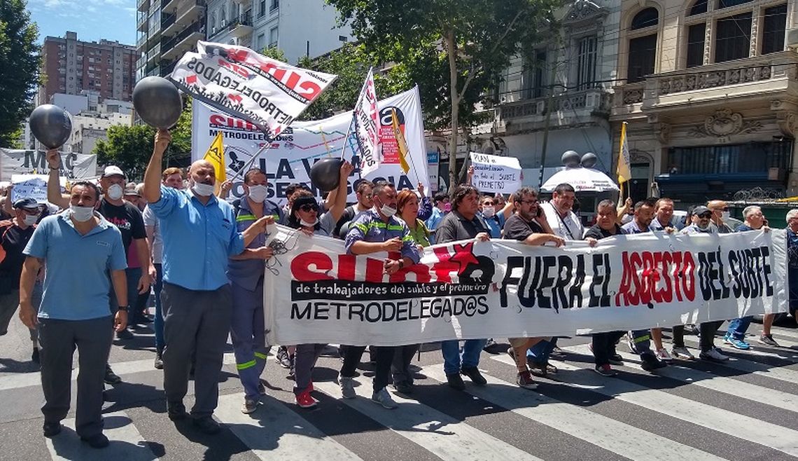 Protesta de trabajadores del Subte.