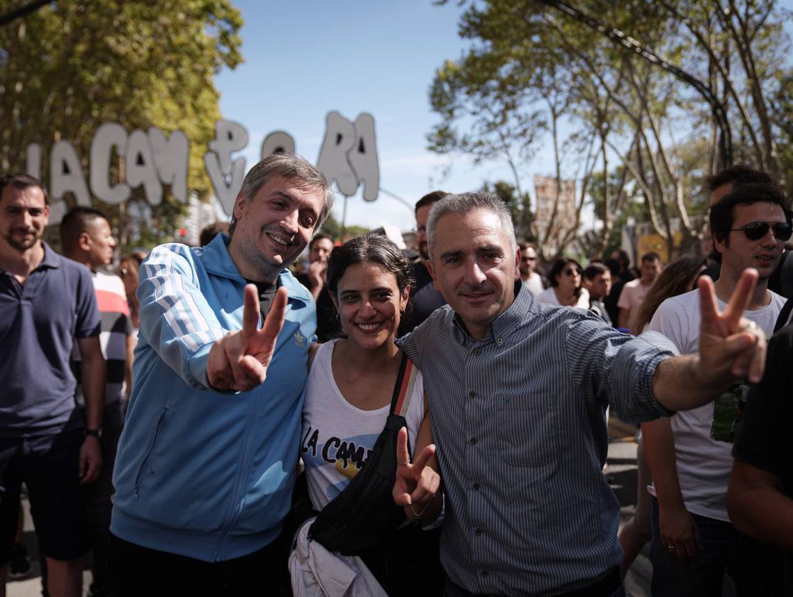 Máximo Kirchner encabezó la marcha de La Cámpora