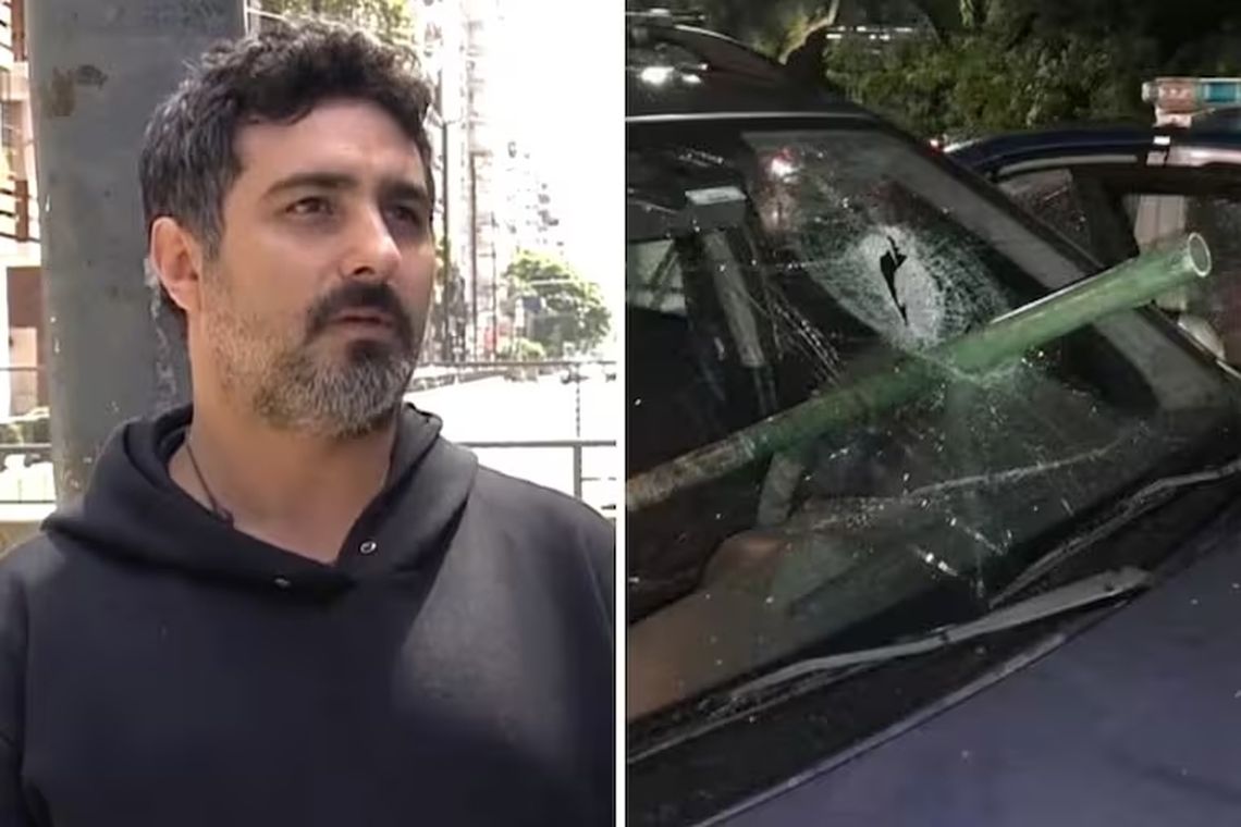 El conductor de un auto sufrió un violento ataque en el barrio porteño de Belgrano.