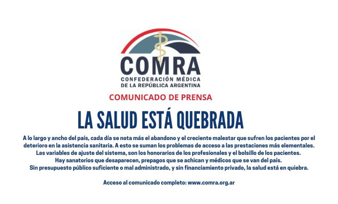Duro comunicado de la Confederación Médica.