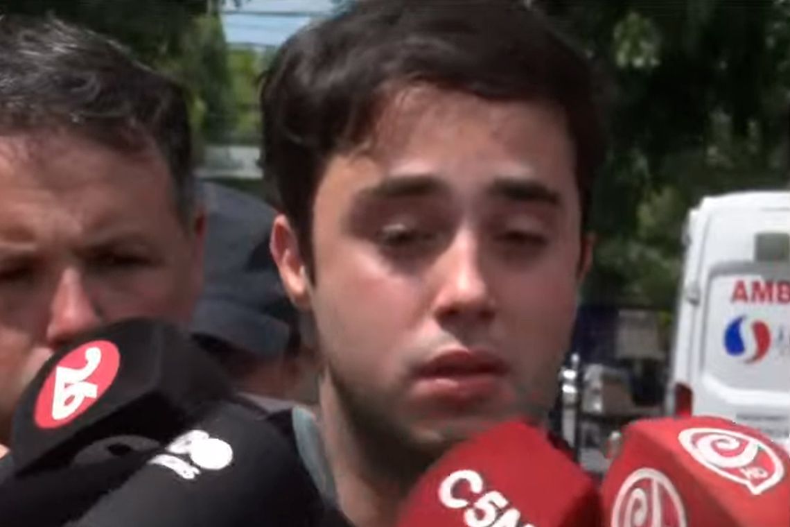 Juan Guarino habló con la prensa tras prestar declaración e identificar a los rugbiers que mataron a golpes a Fernando Báez Sosa. Captura.