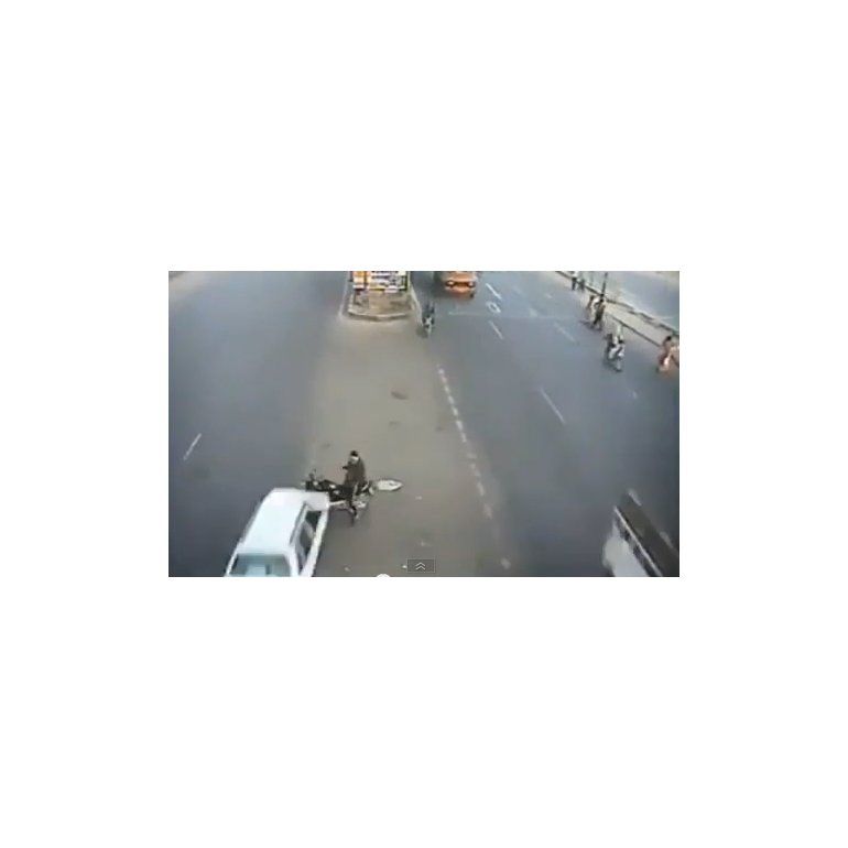 Mucha suerte para un motociclista
