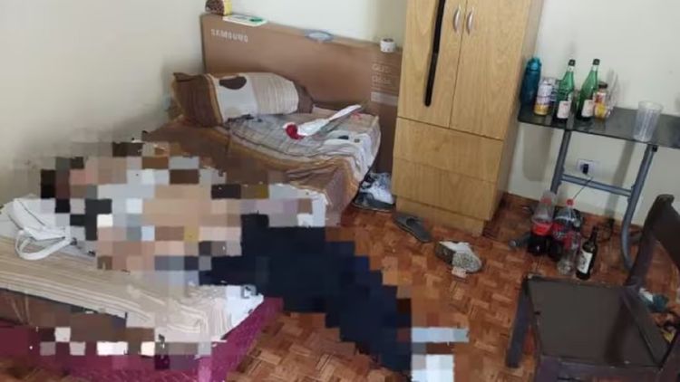 La foto que se difundió de la víctima en el lugar del hecho.