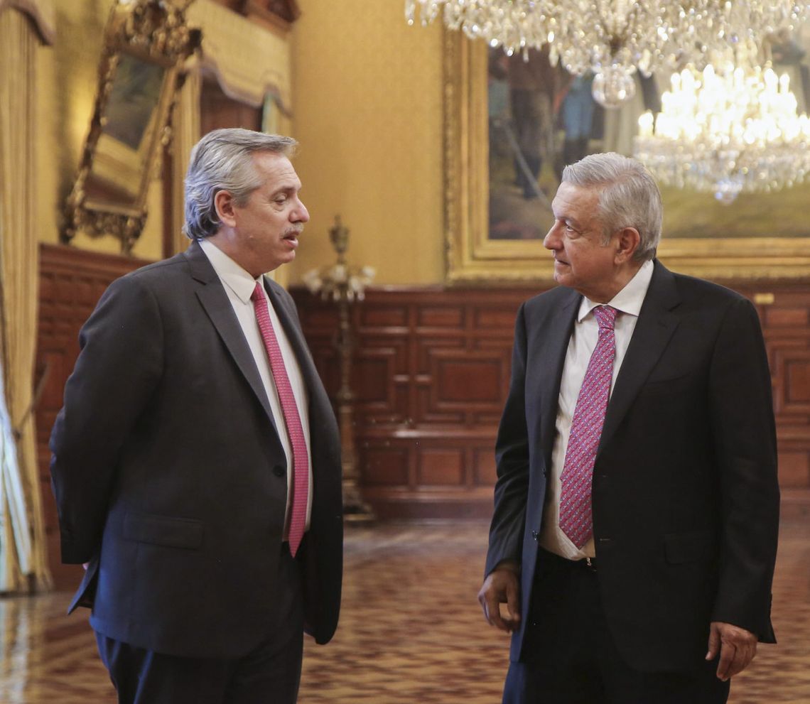 Alberto Fernández con López Obrador.