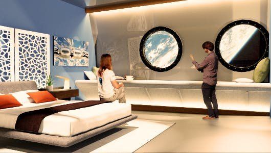 Así será una de las habitaciones del hotel espacial.