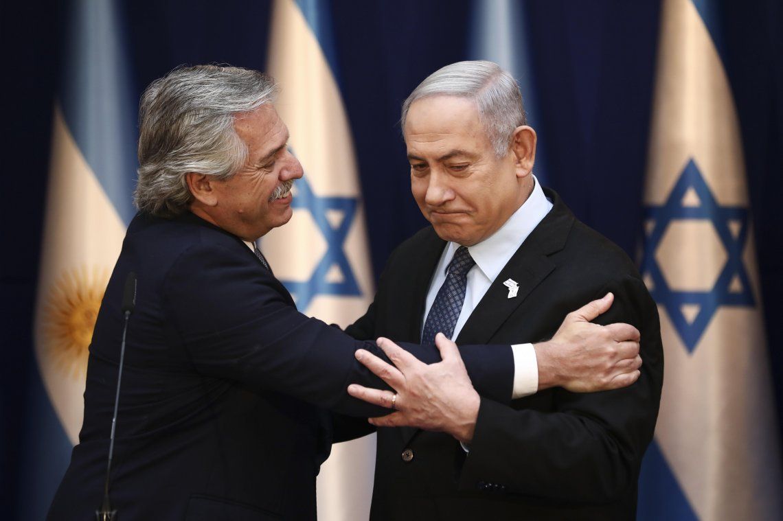 En fotos: El presidente Alberto Fernández y y el primer ministro de Israel, Netanyahu