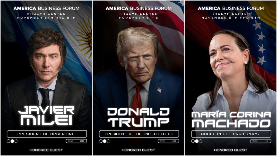 Milei participará de un evento en el que también estarán Donald Trump y María Corina Machado. Milei participará de un evento en el que también estarán Donald Trump y María Corina Machado.