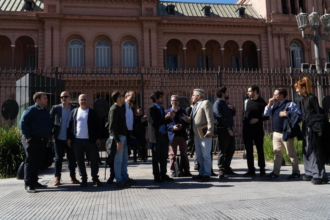 Los periodistas acreditados en Casa Rosada volverán a ingresar a la sala de conferencias (Foto: Agencia NA).