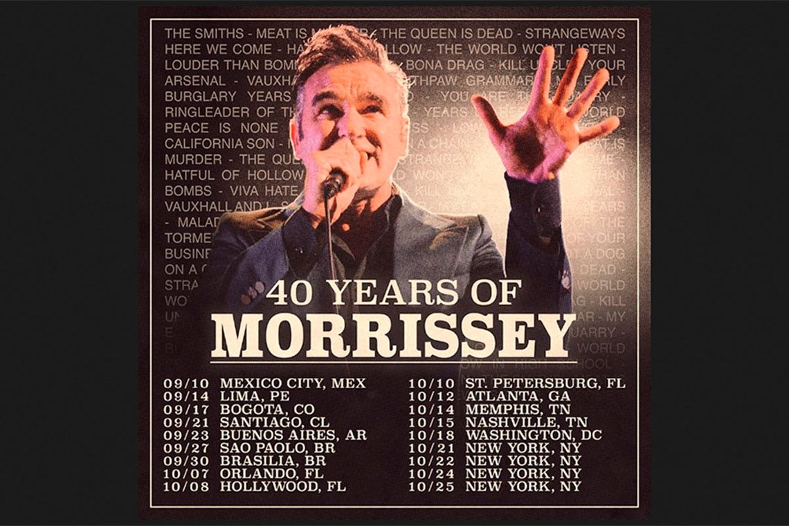 El listado de fechas que tenía previstas hacer Morrisey por América Latina y EE.UU.